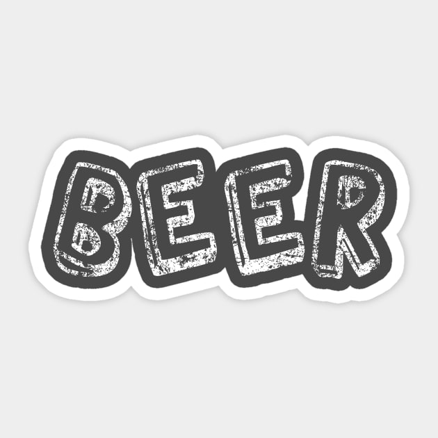 Beer Fun Font - Distressed Sticker by PsychicCat